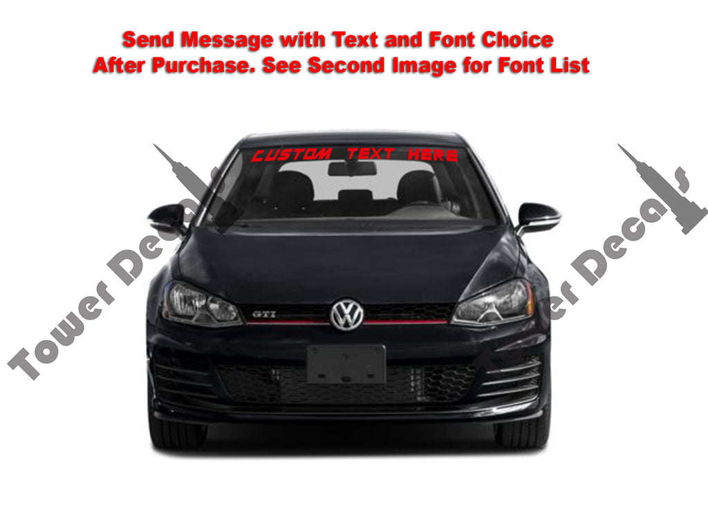 Custom Text Windshield Banner Vinyl Decal - Fits Volkswagen Golf GTI T –  ROE Graphics and Apparel