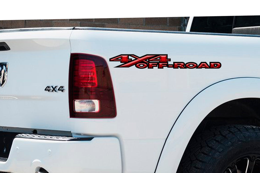 4x4 Off-Road 3D Bedside Vinyl Decals Fits Dodge Ram 1500 2500 3500 Pow ...