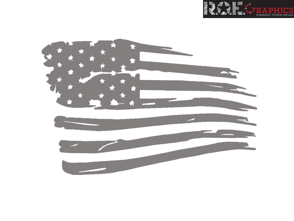 American Flag Distressed Wavy Hood Flag Vinyl Decal – ROE Graphics and ...